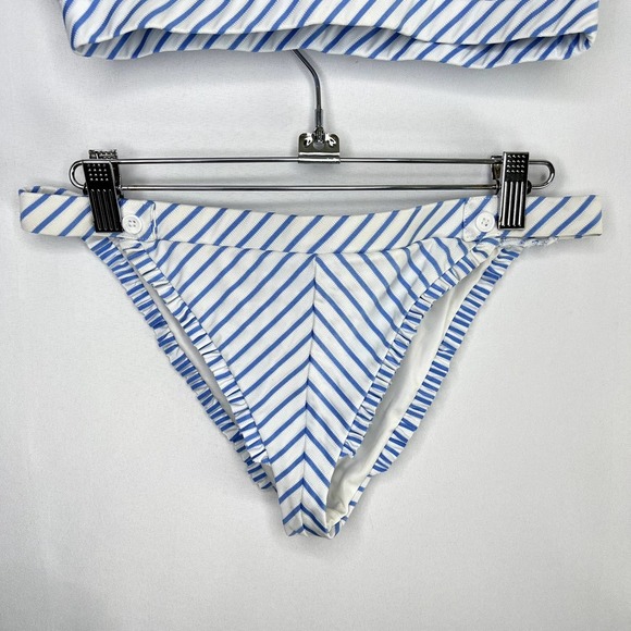 Tularosa Blue and White Striped One Piece Swimsuit - Picture 3 of 12